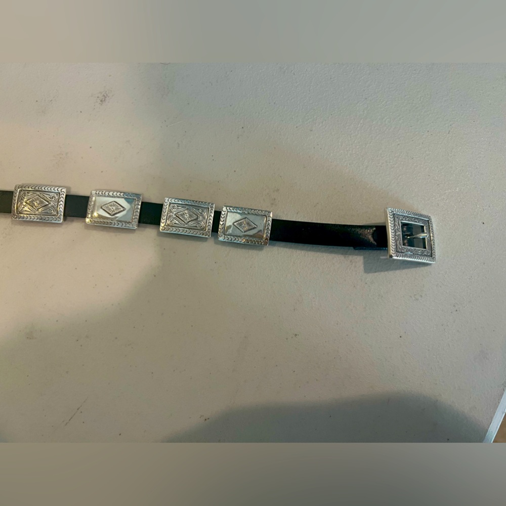 Tony Lama black belt with silver decor size 36